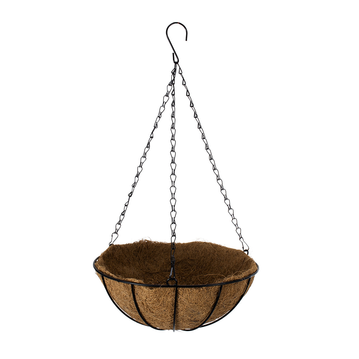 GloboStar® Artificial Garden SALAMINA 20480 Κρεμαστό Κασπώ Γλάστρα - Flower Pot από Φλοιό Καρύδας Καφέ Φ30cm x Υ15cm - ledmania.gr