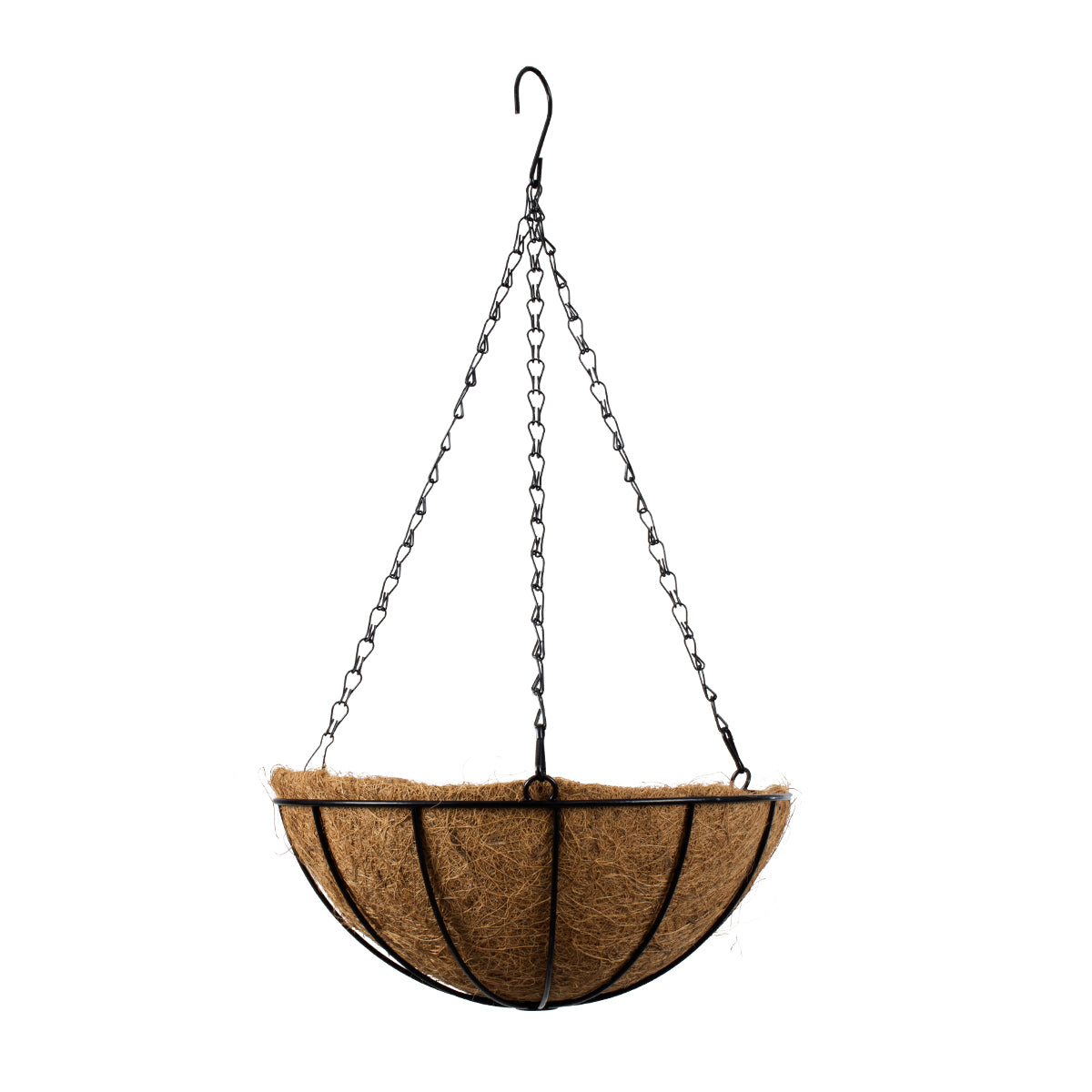 GloboStar® Artificial Garden SALAMINA 20480 Κρεμαστό Κασπώ Γλάστρα - Flower Pot από Φλοιό Καρύδας Καφέ Φ30cm x Υ15cm - ledmania.gr