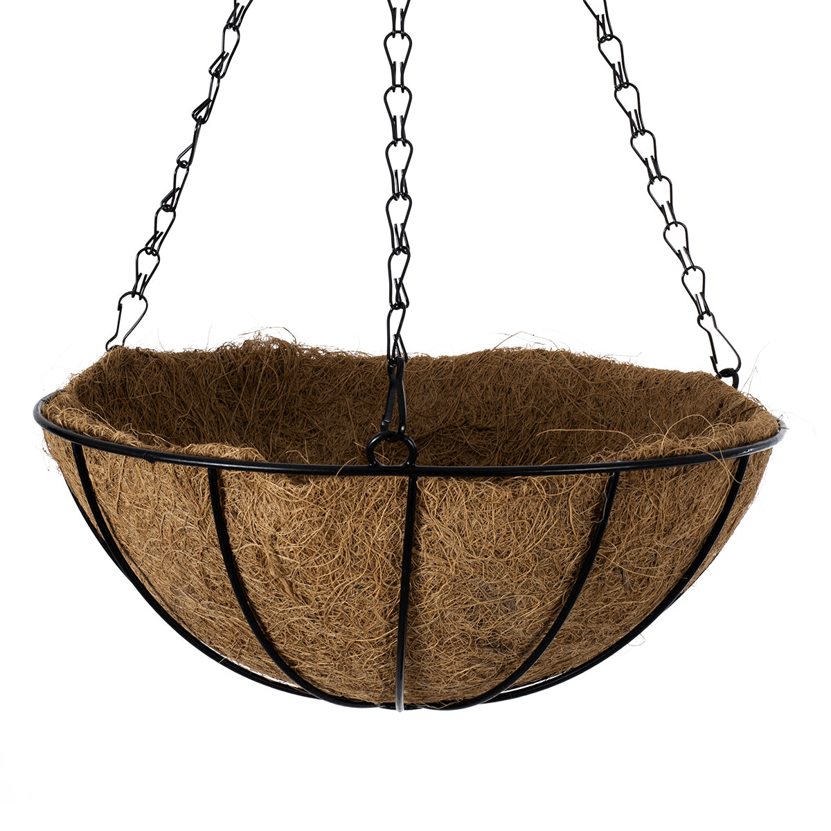 GloboStar® Artificial Garden SALAMINA 20480 Κρεμαστό Κασπώ Γλάστρα - Flower Pot από Φλοιό Καρύδας Καφέ Φ30cm x Υ15cm - ledmania.gr