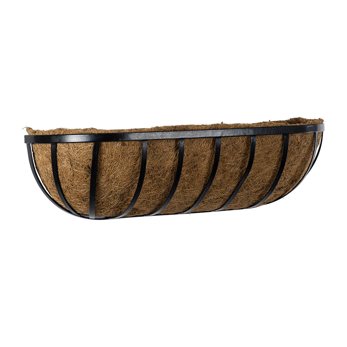 GloboStar® Artificial Garden OINOUSSES 20481 Επιτοίχιο Κασπώ Γλάστρα - Flower Pot από Φλοιό Καρύδας Καφέ Μ61cm x Π19cm x Υ18cm - ledmania.gr
