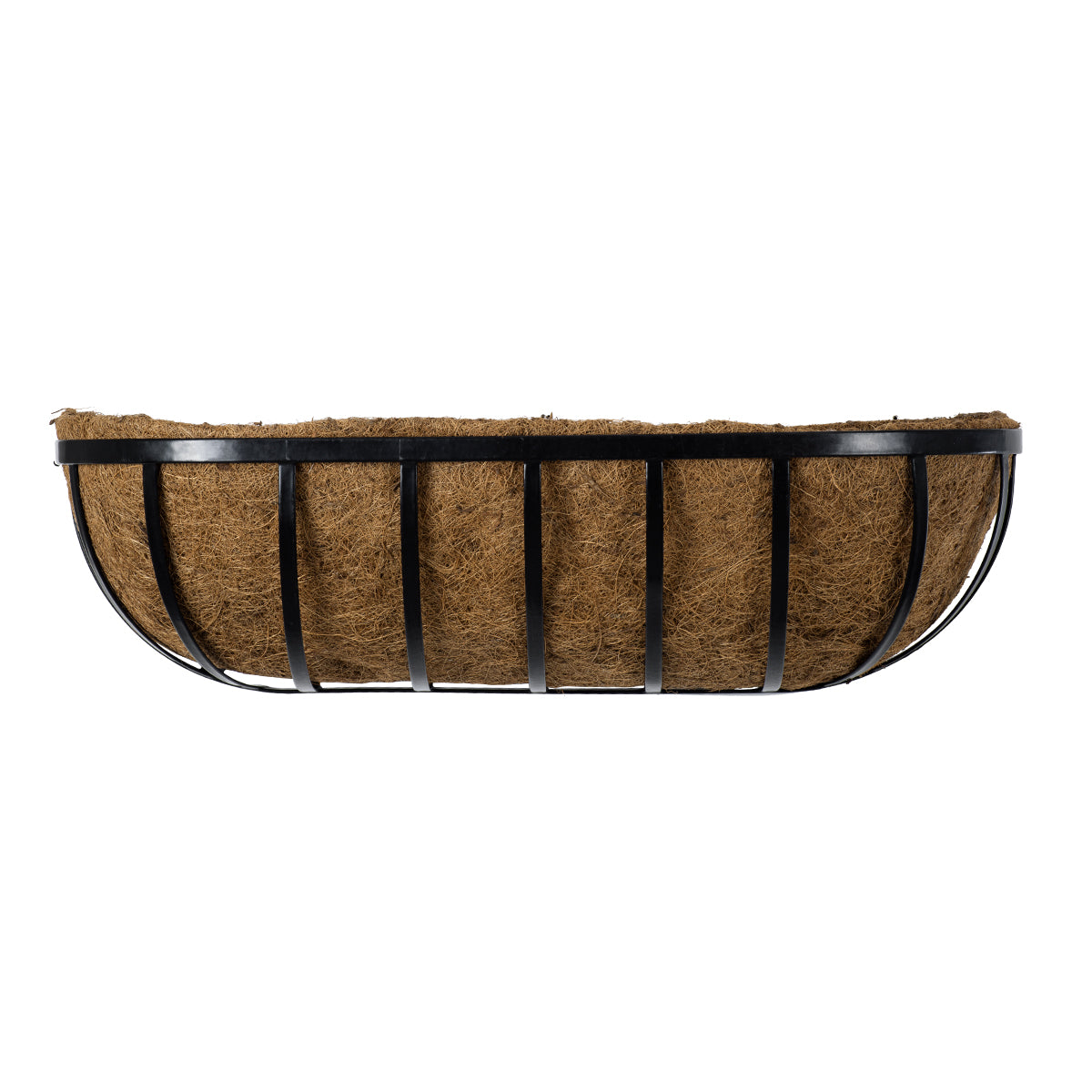 GloboStar® Artificial Garden OINOUSSES 20481 Επιτοίχιο Κασπώ Γλάστρα - Flower Pot από Φλοιό Καρύδας Καφέ Μ61cm x Π19cm x Υ18cm - ledmania.gr