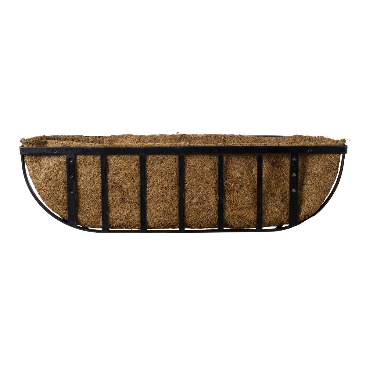 GloboStar® Artificial Garden OINOUSSES 20481 Επιτοίχιο Κασπώ Γλάστρα - Flower Pot από Φλοιό Καρύδας Καφέ Μ61cm x Π19cm x Υ18cm - ledmania.gr