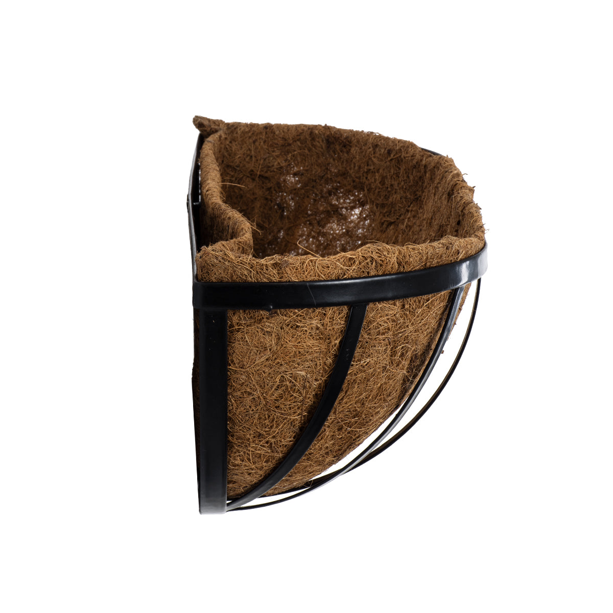 GloboStar® Artificial Garden OINOUSSES 20481 Επιτοίχιο Κασπώ Γλάστρα - Flower Pot από Φλοιό Καρύδας Καφέ Μ61cm x Π19cm x Υ18cm - ledmania.gr