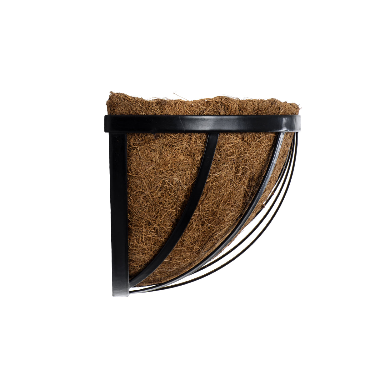 GloboStar® Artificial Garden OINOUSSES 20481 Επιτοίχιο Κασπώ Γλάστρα - Flower Pot από Φλοιό Καρύδας Καφέ Μ61cm x Π19cm x Υ18cm - ledmania.gr
