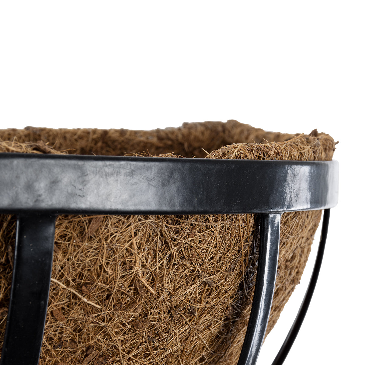 GloboStar® Artificial Garden OINOUSSES 20481 Επιτοίχιο Κασπώ Γλάστρα - Flower Pot από Φλοιό Καρύδας Καφέ Μ61cm x Π19cm x Υ18cm - ledmania.gr