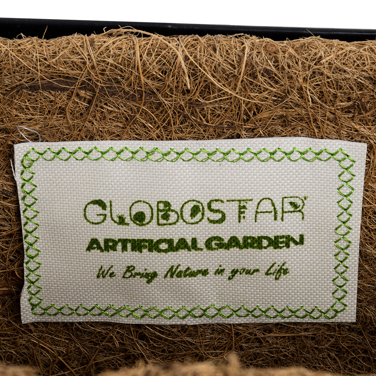 GloboStar® Artificial Garden OINOUSSES 20481 Επιτοίχιο Κασπώ Γλάστρα - Flower Pot από Φλοιό Καρύδας Καφέ Μ61cm x Π19cm x Υ18cm - ledmania.gr