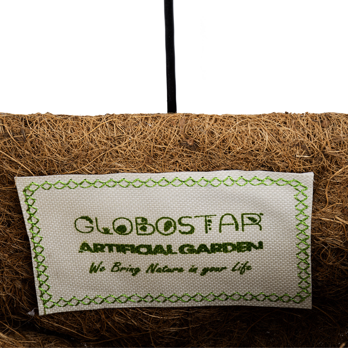 GloboStar® Artificial Garden KOUFONISIA 20482 Επιτοίχιο Κασπώ Γλάστρα - Flower Pot από Φλοιό Καρύδας Καφέ Φ25cm x Υ15cm - ledmania.gr
