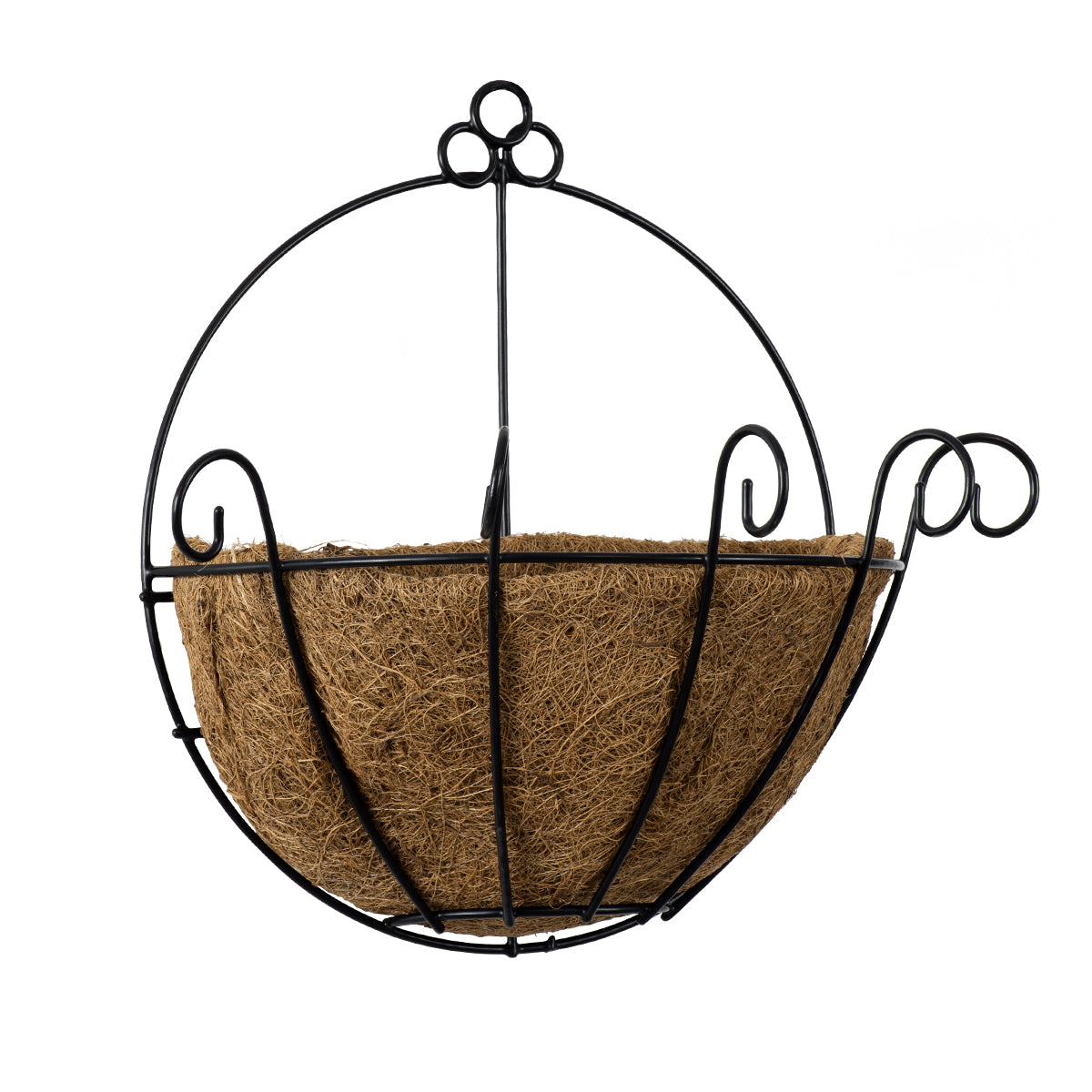 GloboStar® Artificial Garden KOUFONISIA 20482 Επιτοίχιο Κασπώ Γλάστρα - Flower Pot από Φλοιό Καρύδας Καφέ Φ25cm x Υ15cm - ledmania.gr