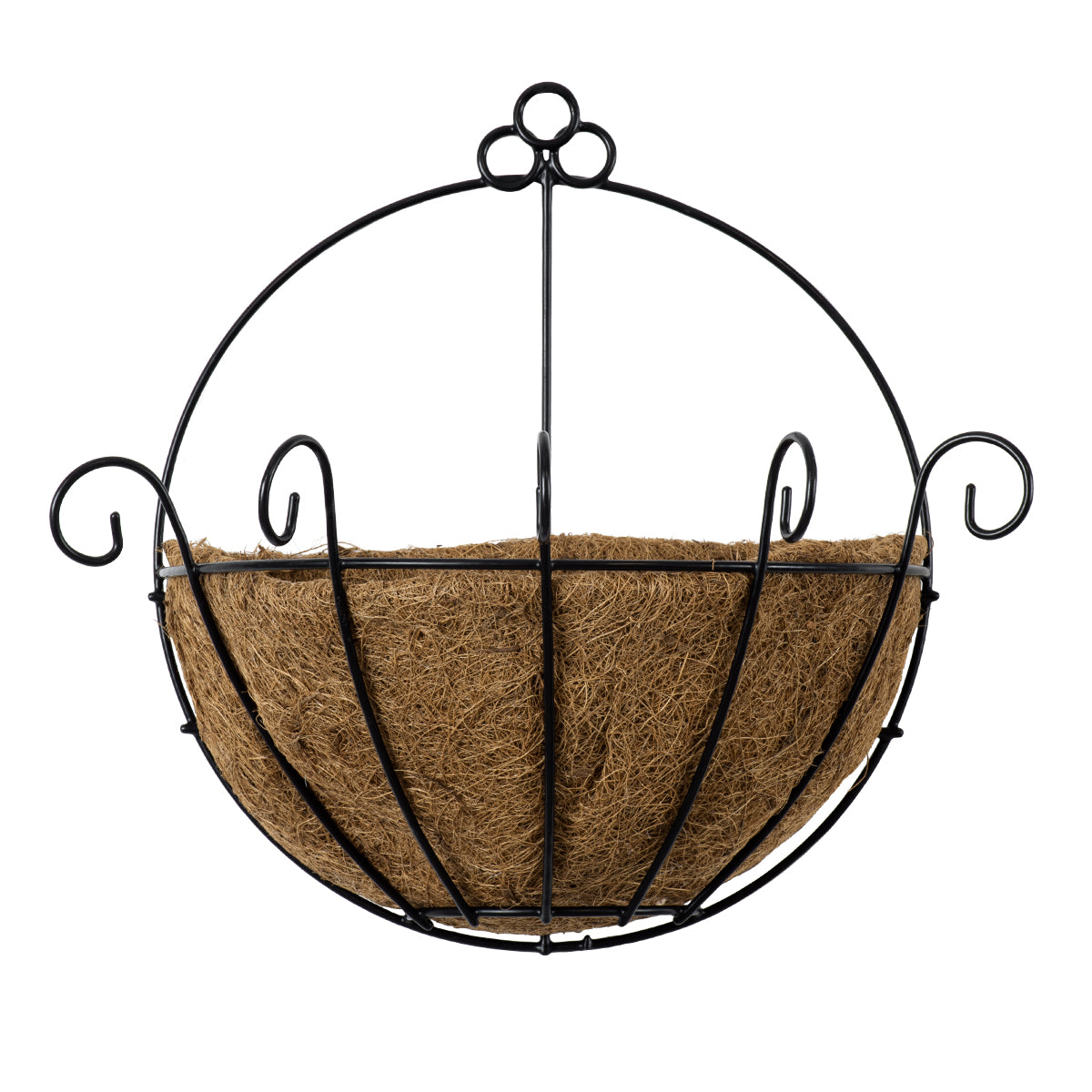GloboStar® Artificial Garden KOUFONISIA 20482 Επιτοίχιο Κασπώ Γλάστρα - Flower Pot από Φλοιό Καρύδας Καφέ Φ25cm x Υ15cm - ledmania.gr