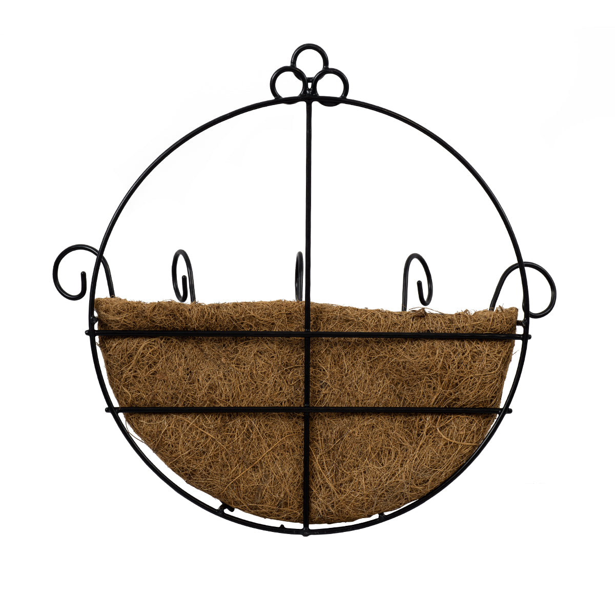 GloboStar® Artificial Garden KOUFONISIA 20482 Επιτοίχιο Κασπώ Γλάστρα - Flower Pot από Φλοιό Καρύδας Καφέ Φ25cm x Υ15cm - ledmania.gr
