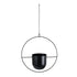 GloboStar® Artificial Garden TILOS 20485 Κρεμαστό Μεταλλικό Κασπώ Γλάστρα - Flower Pot Μαύρο Φ35cm x Υ15cm - ledmania.gr