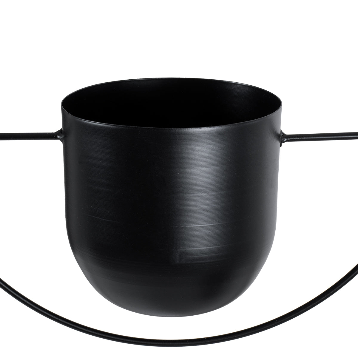 GloboStar® Artificial Garden TILOS 20485 Κρεμαστό Μεταλλικό Κασπώ Γλάστρα - Flower Pot Μαύρο Φ35cm x Υ15cm - ledmania.gr