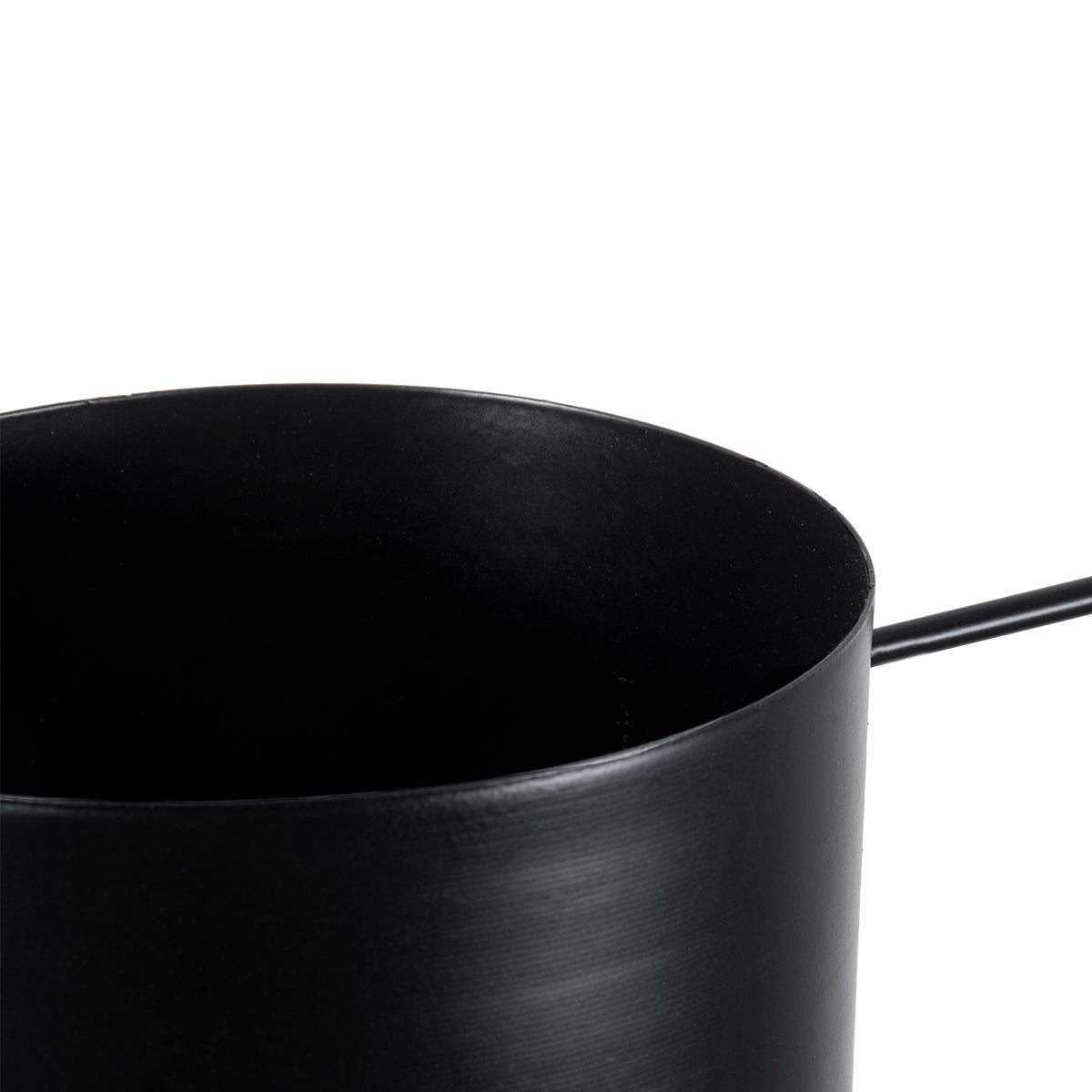 GloboStar® Artificial Garden TILOS 20485 Κρεμαστό Μεταλλικό Κασπώ Γλάστρα - Flower Pot Μαύρο Φ35cm x Υ15cm - ledmania.gr