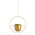 GloboStar® Artificial Garden TILOS 20486 Κρεμαστό Μεταλλικό Κασπώ Γλάστρα - Flower Pot Χρυσό Φ35cm x Υ15cm - ledmania.gr