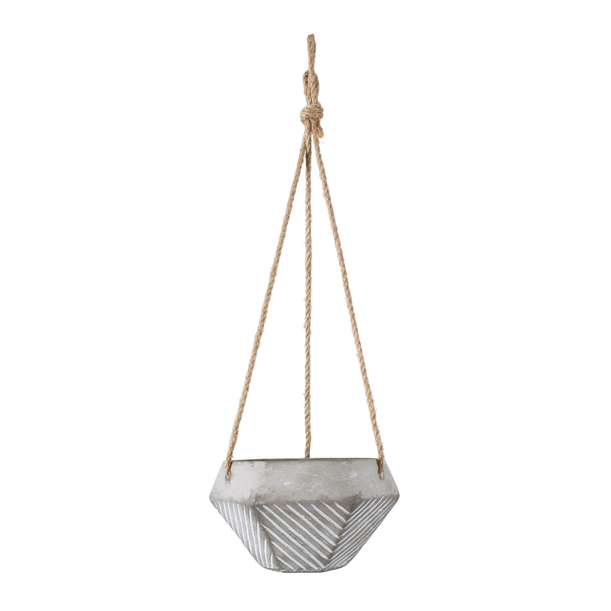 GloboStar® Artificial Garden SARAKINIKO 20490 Κρεμαστό Πήλινο Κεραμικό Κασπώ Γλάστρα - Flower Pot Γκρι Φ10cm x Υ36cm - ledmania.gr