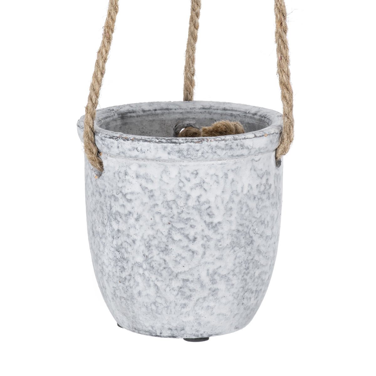 GloboStar® Artificial Garden SCORPIOS 20491 Κρεμαστό Πήλινο Κεραμικό Κασπώ Γλάστρα - Flower Pot Γκρι Φ8.5cm x Υ36cm - ledmania.gr