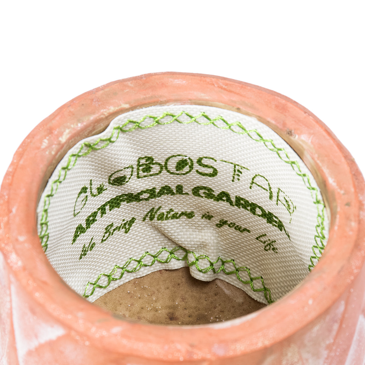 GloboStar® Artificial Garden PSERIMOS 20492 Κρεμαστό Πήλινο Κεραμικό Κασπώ Γλάστρα - Flower Pot Κεραμιδί με Μακραμέ Φ8cm x Υ58cm - ledmania.gr