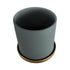 GloboStar® Artificial Garden NAPOLI 20495 Διακοσμητικό Κεραμικό Κασπώ Γλάστρα - Flower Pot Γκρι Μπλε με Χρυσό Φ20 x Υ20cm - ledmania.gr