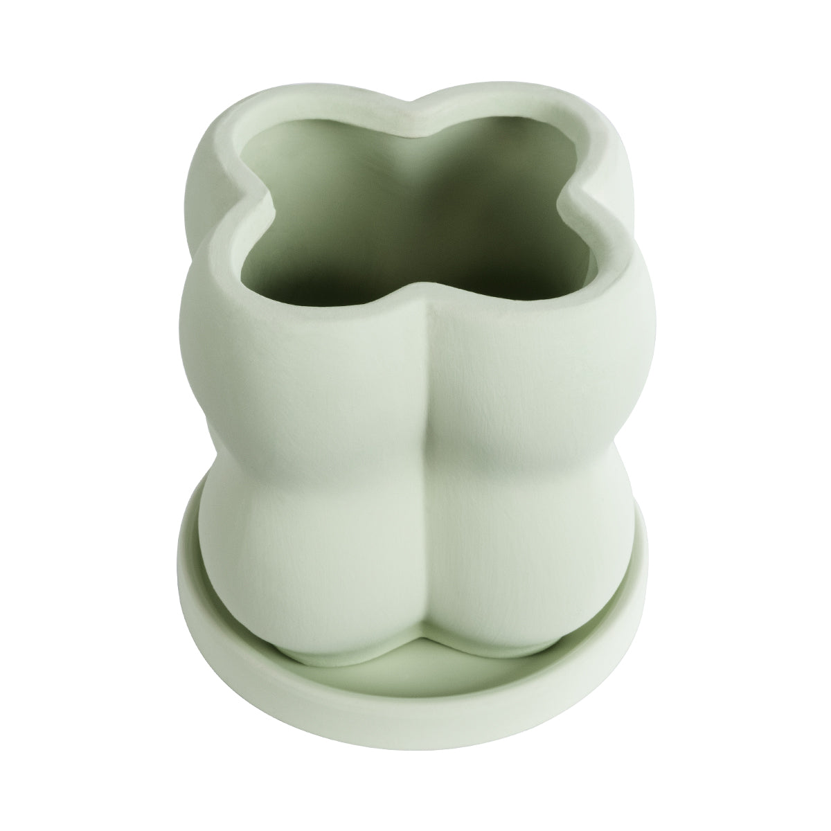 GloboStar® Artificial Garden ATHENA 20499 Διακοσμητικό Κεραμικό Κασπώ Γλάστρα - Flower Pot Πράσινο Ανοιχτό Μ13 x Π13 x Υ14cm - ledmania.gr