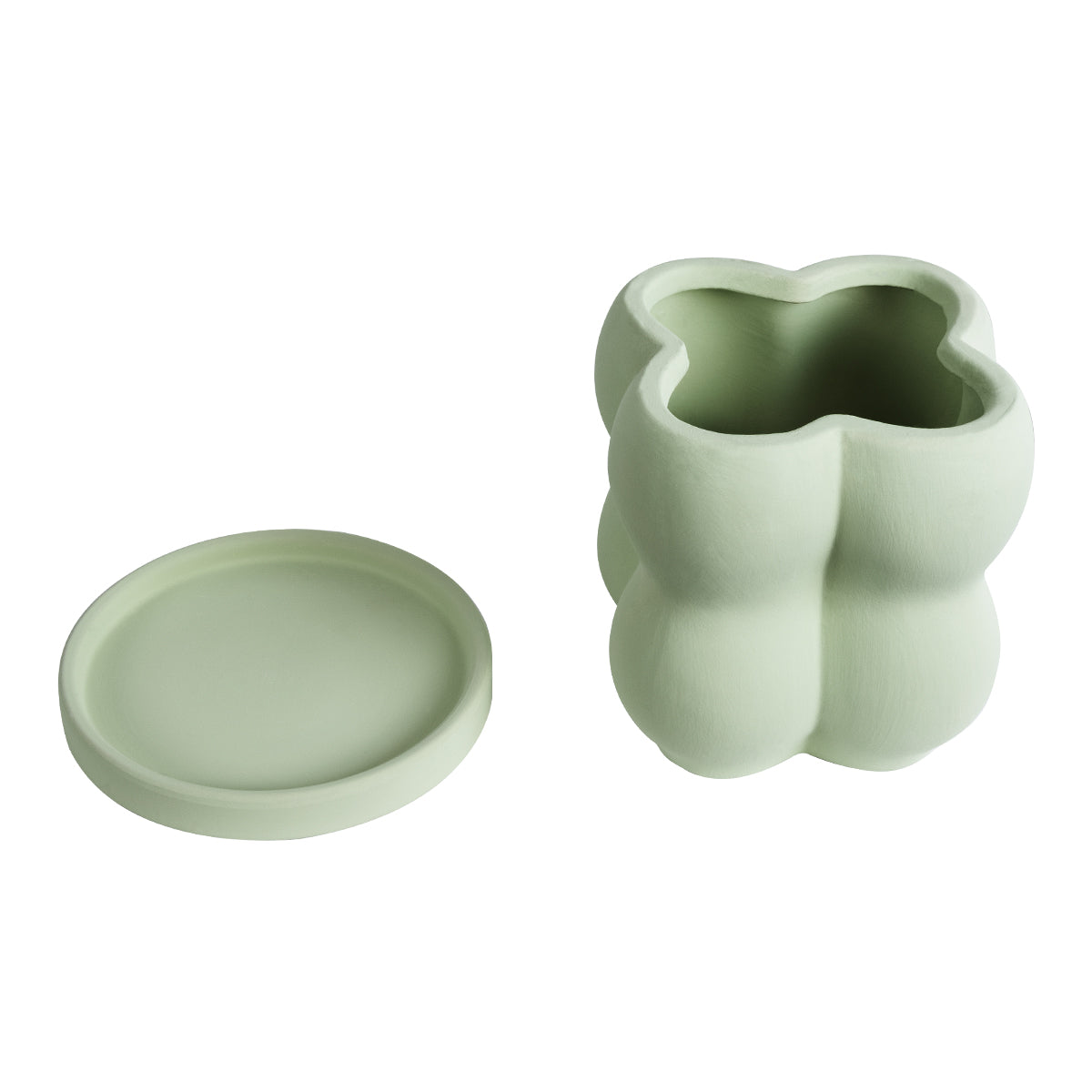 GloboStar® Artificial Garden ATHENA 20499 Διακοσμητικό Κεραμικό Κασπώ Γλάστρα - Flower Pot Πράσινο Ανοιχτό Μ13 x Π13 x Υ14cm - ledmania.gr