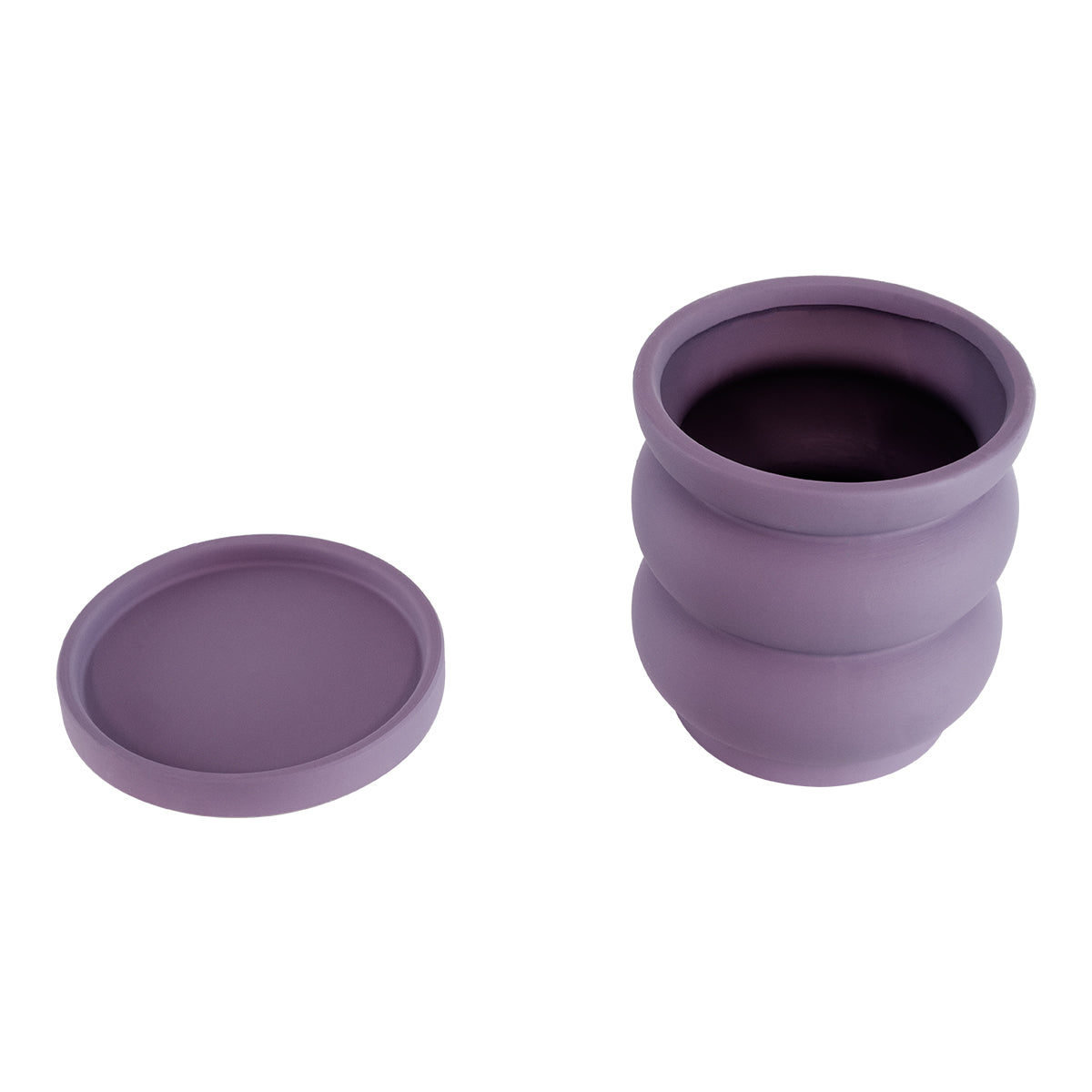 GloboStar® Artificial Garden BOGOTA 20500 Διακοσμητικό Κεραμικό Κασπώ Γλάστρα - Flower Pot Μωβ Φ14 x Υ15cm - ledmania.gr