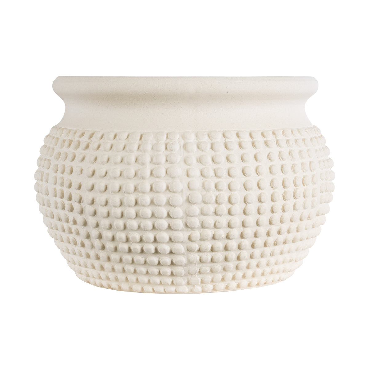 GloboStar® Artificial Garden MORELIA 20510 Διακοσμητικό Κεραμικό Κασπώ Γλάστρα - Flower Pot Μπεζ Φ19 x Υ13cm - ledmania.gr