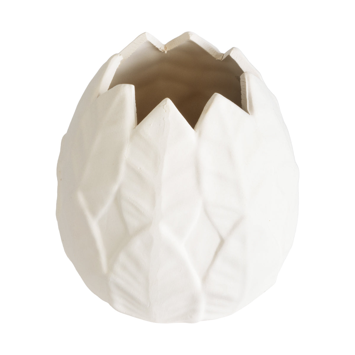 GloboStar® Artificial Garden FLORES 20511 Διακοσμητικό Κεραμικό Κασπώ Γλάστρα - Flower Pot Λευκό Φ15 x Υ16cm - ledmania.gr