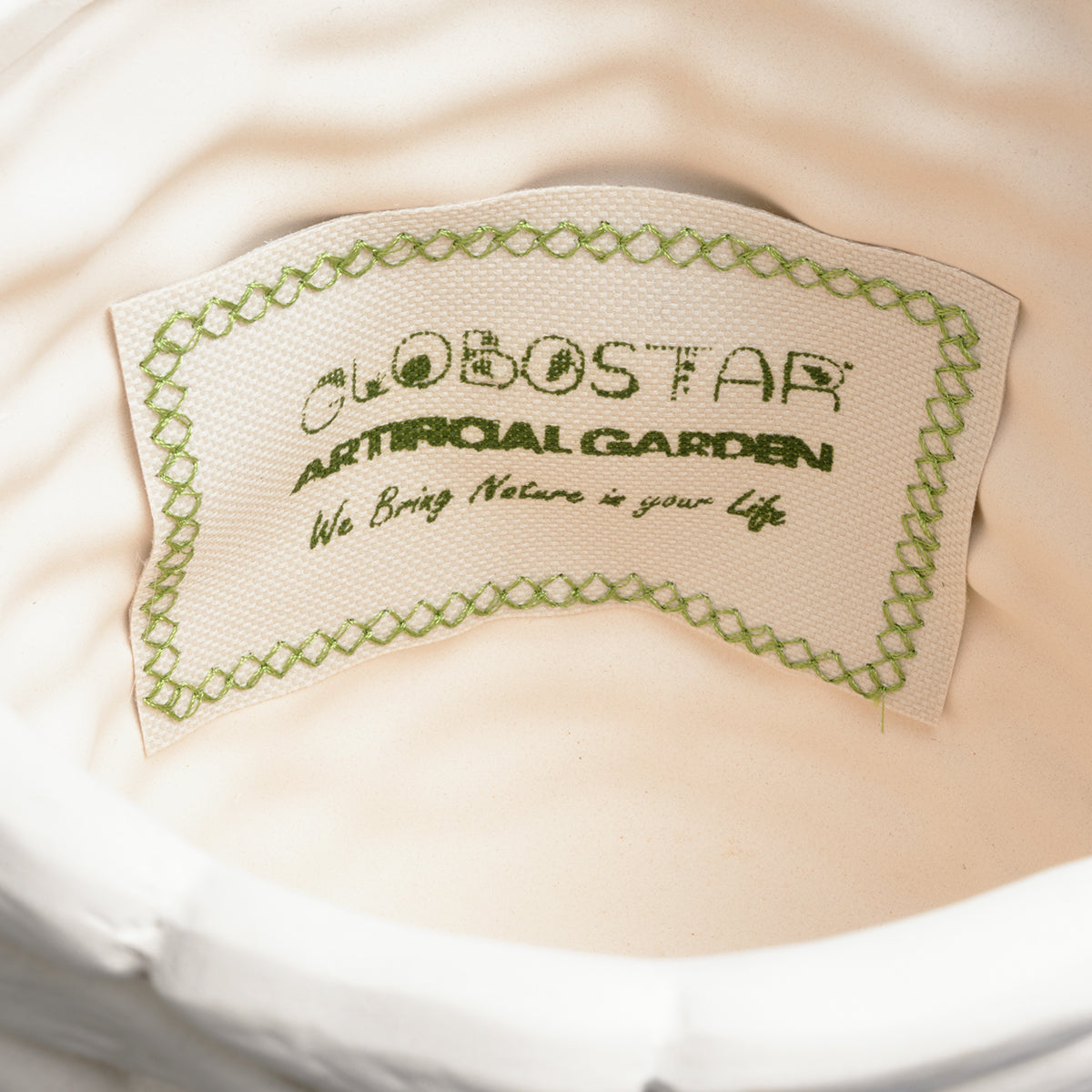 GloboStar® Artificial Garden UBUD 20512 Διακοσμητικό Κεραμικό Κασπώ Γλάστρα - Flower Pot Λευκό Φ15.5 x Υ15cm - ledmania.gr
