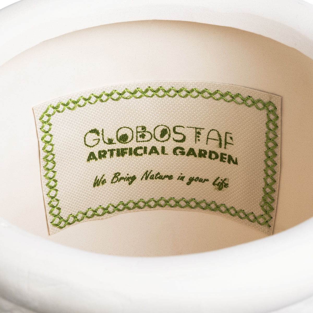 GloboStar® Artificial Garden YUKATAN 20513 Διακοσμητικό Κεραμικό Κασπώ Γλάστρα - Flower Pot Μπεζ Φ16 x Υ17.5cm