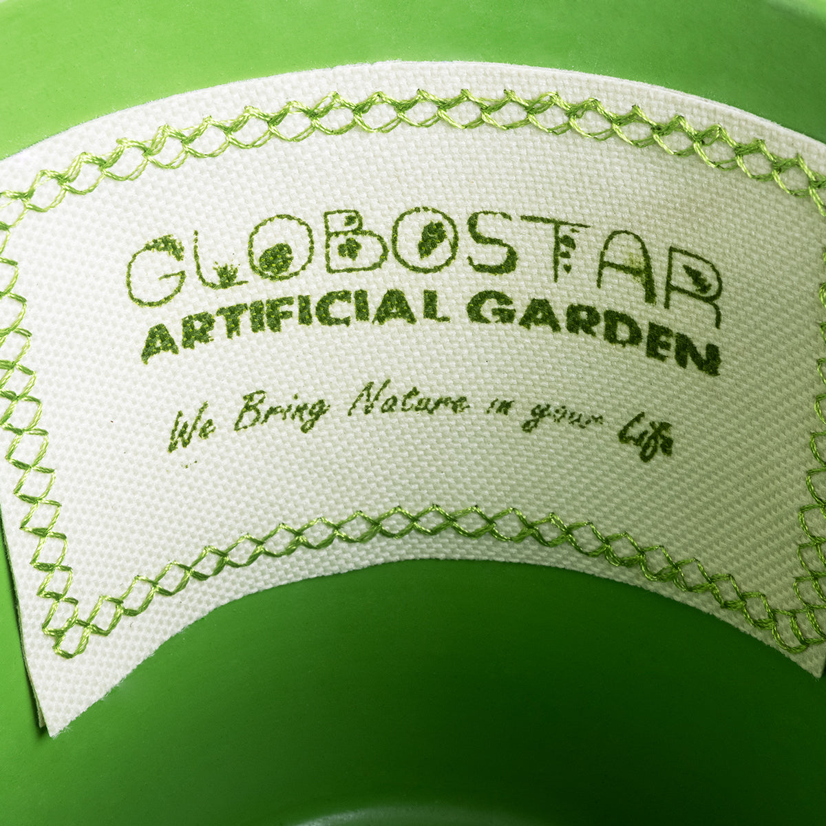 GloboStar® Artificial Garden ASWAN 20515 Διακοσμητικό Κεραμικό Κασπώ Γλάστρα - Flower Pot Λευκό με Πράσινο Φ14 x Υ13cm - ledmania.gr