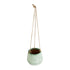 GloboStar® Artificial Garden BUBASTIS 20527 Κρεμαστό Διακοσμητικό Κεραμικό Κασπώ Γλάστρα - Flower Pot Λευκό με Πράσινο Φ13 x Υ10.5cm - ledmania.gr