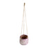 GloboStar® Artificial Garden NIGERIA 20529 Κρεμαστό Διακοσμητικό Κεραμικό Κασπώ Γλάστρα - Flower Pot Μωβ με Λευκό Φ12 x Υ11cm - ledmania.gr