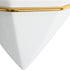 GloboStar® Artificial Garden LOUVRE 20533 Διακοσμητικό Κεραμικό Κασπώ Γλάστρα - Flower Pot Λευκό με Χρυσό Μ15 x Π8 x Υ24cm - ledmania.gr