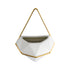 GloboStar® Artificial Garden LOUVRE 20533 Διακοσμητικό Κεραμικό Κασπώ Γλάστρα - Flower Pot Λευκό με Χρυσό Μ15 x Π8 x Υ24cm - ledmania.gr
