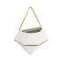 GloboStar® Artificial Garden LOUVRE 20534 Διακοσμητικό Κεραμικό Κασπώ Γλάστρα - Flower Pot Λευκό με Χρυσό Μ20 x Π10.5 x Υ30cm - ledmania.gr