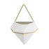GloboStar® Artificial Garden LOUVRE 20534 Διακοσμητικό Κεραμικό Κασπώ Γλάστρα - Flower Pot Λευκό με Χρυσό Μ20 x Π10.5 x Υ30cm - ledmania.gr