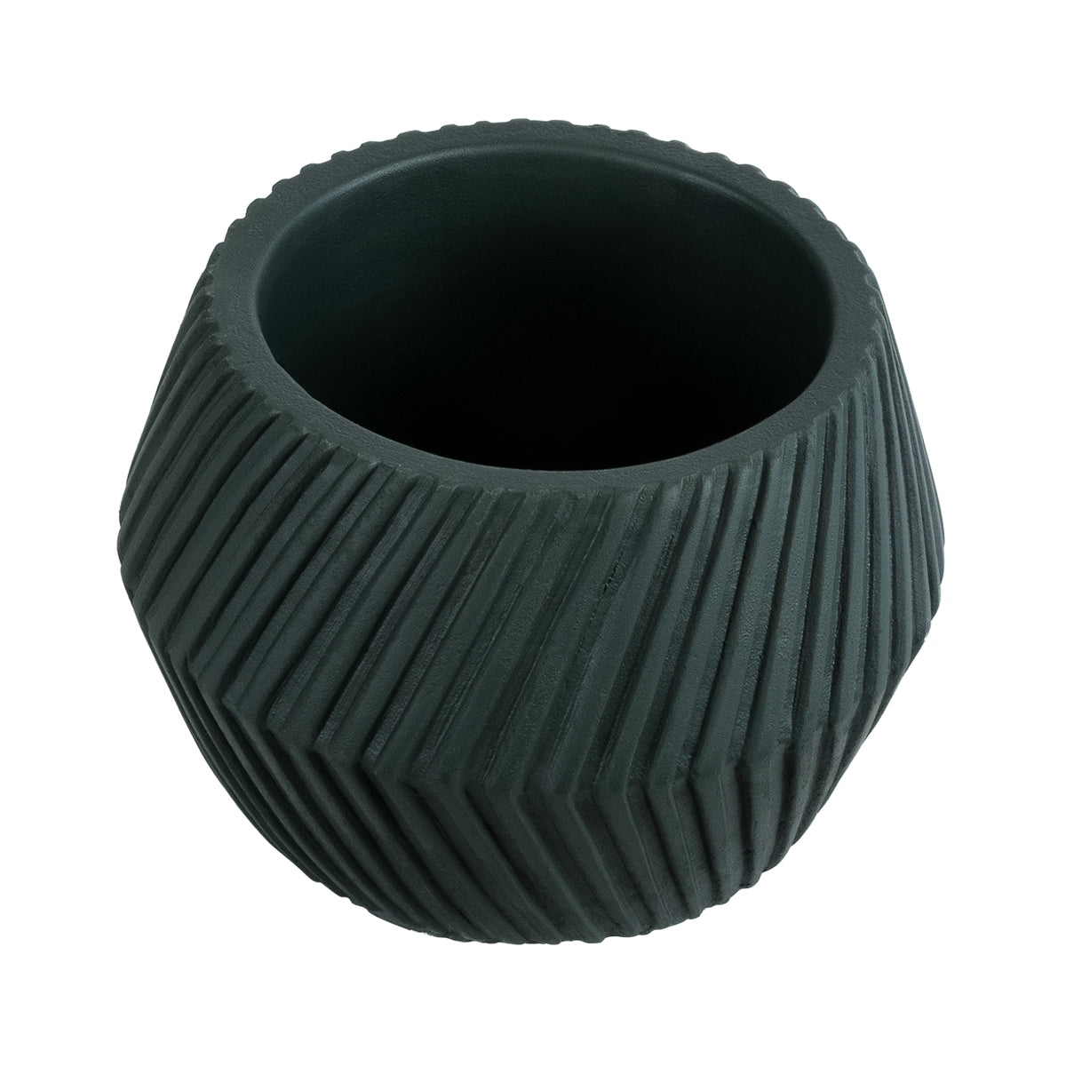 GloboStar® Artificial Garden BARBADOS 20538 Διακοσμητικό Κεραμικό Κασπώ Γλάστρα - Flower Pot Μαύρο Φ11 x Υ8.5cm - ledmania.gr