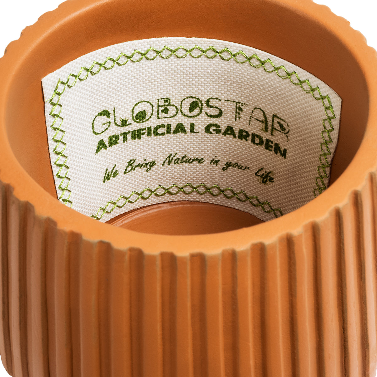 GloboStar® Artificial Garden ZANZIBAR 20539 Διακοσμητικό Κεραμικό Κασπώ Γλάστρα - Flower Pot Κεραμιδί Φ11.5 x Υ9.5cm - ledmania.gr