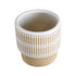 GloboStar® Artificial Garden AMARETTO 20543 Διακοσμητικό Κεραμικό Κασπώ Γλάστρα - Flower Pot Μπεζ με Λευκό Φ11 x Υ11cm - ledmania.gr