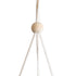 GloboStar® Artificial Garden TALLINN 20546 Κρεμαστό Διακοσμητικό Κεραμικό Κασπώ Γλάστρα - Flower Pot Πράσινο με Χρυσές Λεπτομέρειες και Μπεζ Ξύλινη Βάση Φ10 x Υ40cm - ledmania.gr