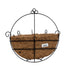 GloboStar® Artificial Garden KOUFONISIA 20562 Κρεμαστό Διακοσμητικό Κασπώ Γλάστρα - Flower Pot από Φλοιό Καρύδας Καφέ με Μαύρη Μεταλλική Βάση Φ30 x Υ33cm - ledmania.gr