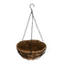 GloboStar® Artificial Garden KARYSTOS 20563 Κρεμαστό Διακοσμητικό Κασπώ Γλάστρα - Flower Pot από Φλοιό Καρύδας Καφέ με Μαύρη Μεταλλική Βάση Φ30 x Υ15cm - ledmania.gr