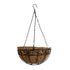 GloboStar® Artificial Garden KARYSTOS 20563 Κρεμαστό Διακοσμητικό Κασπώ Γλάστρα - Flower Pot από Φλοιό Καρύδας Καφέ με Μαύρη Μεταλλική Βάση Φ30 x Υ15cm - ledmania.gr