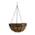 GloboStar® Artificial Garden KARYSTOS 20564 Κρεμαστό Διακοσμητικό Κασπώ Γλάστρα - Flower Pot από Φλοιό Καρύδας Καφέ με Μαύρη Μεταλλική Βάση Φ35 x Υ18cm - ledmania.gr