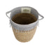 GloboStar® Artificial Garden SYROS 20571 Διακοσμητικό Πλεκτό Κασπώ Γλάστρα - Flower Pot Μπεζ με Γκρι Φ26 x Υ28cm - ledmania.gr