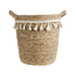 GloboStar® Artificial Garden SANTORINI 20573 Διακοσμητικό Πλεκτό Κασπώ Γλάστρα - Flower Pot Μπεζ με Λευκό Φ26 x Υ28cm - ledmania.gr