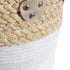 GloboStar® Artificial Garden NEVADA 20575 Διακοσμητικό Πλεκτό Κασπώ Γλάστρα - Flower Pot Μπεζ με Λευκό Φ23 x Υ23cm - ledmania.gr