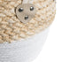 GloboStar® Artificial Garden SANTORINI 20576 Διακοσμητικό Πλεκτό Κασπώ Γλάστρα - Flower Pot Μπεζ με Λευκό Φ28 x Υ24cm - ledmania.gr