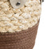 GloboStar® Artificial Garden CAROLINA 20578 Διακοσμητικό Πλεκτό Κασπώ Γλάστρα - Flower Pot Μπεζ με Καφέ και Λευκό Φ23 x Υ23cm - ledmania.gr