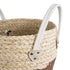 GloboStar® Artificial Garden CAROLINA 20580 Διακοσμητικό Πλεκτό Κασπώ Γλάστρα - Flower Pot Μπεζ με Καφέ και Λευκό Φ33 x Υ28cm - ledmania.gr
